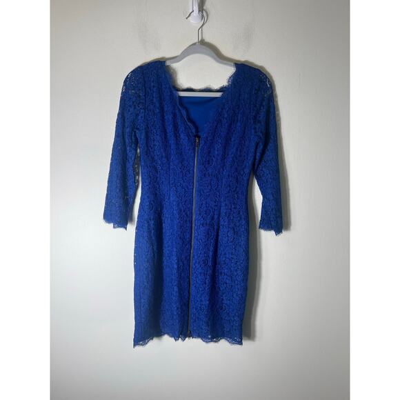 Cache Blue Long Sleeve Mini Sheath Dress Size 6 - Picture 2 of 3